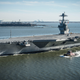 Pre-Commissioning Unit Gerald R. Ford heads out to sea for the first time under its own power for builder’s trials. The future USS Gerald R. Ford is the first in a new class of American supercarriers. Photo credit: United States Department of Defense